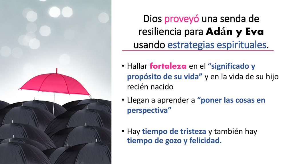 Dios proveyó una senda de resiliencia para Adán y Eva usando estrategias espirituales.