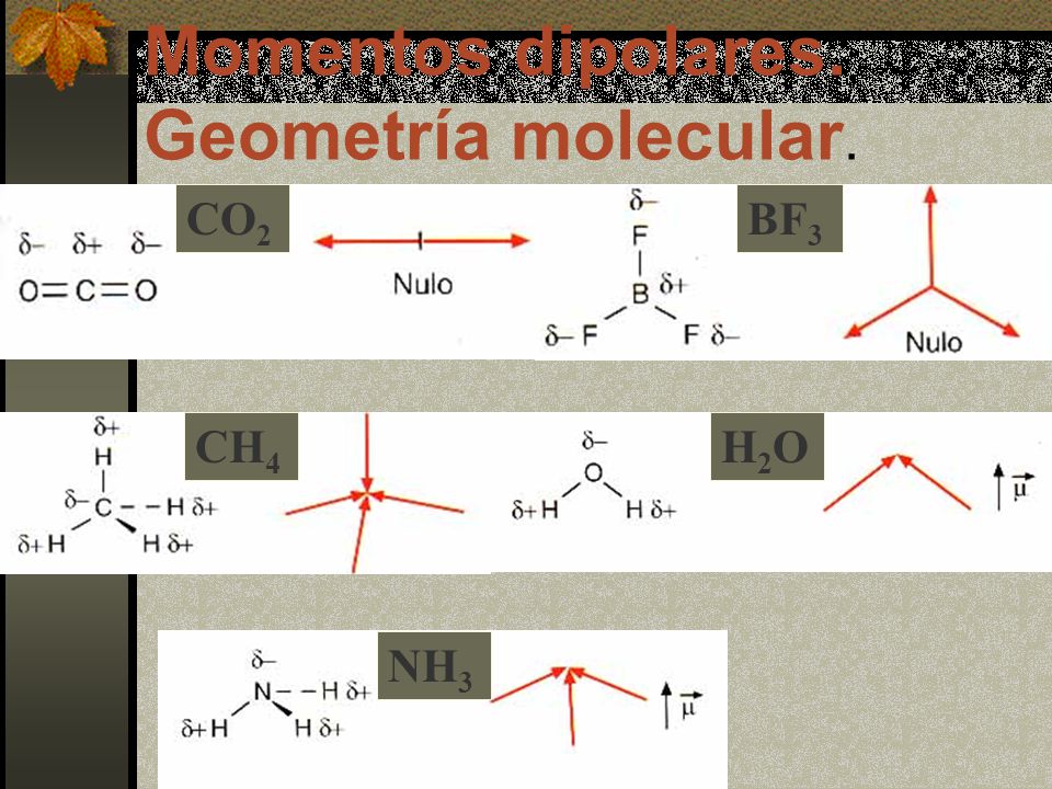 Momentos dipolares. Geometría molecular.