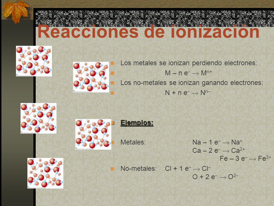 Reacciones de ionización