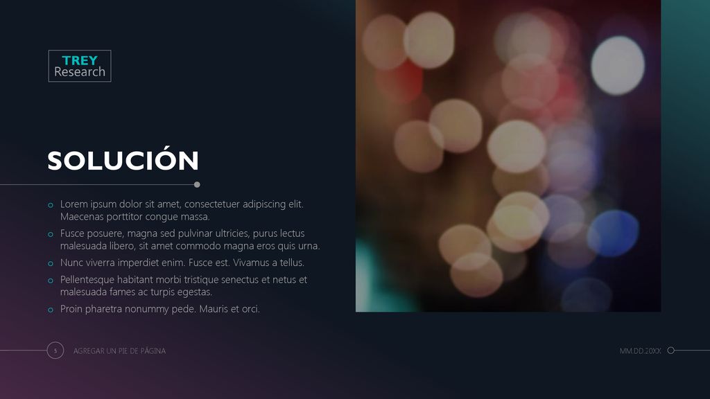 SOLUCIÓN Lorem ipsum dolor sit amet, consectetuer adipiscing elit. Maecenas porttitor congue massa.