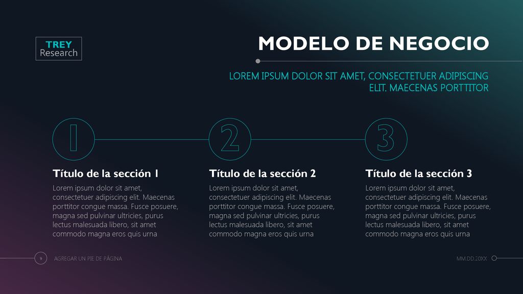 1 2 3 MODELO DE NEGOCIO Título de la sección 1 Título de la sección 2