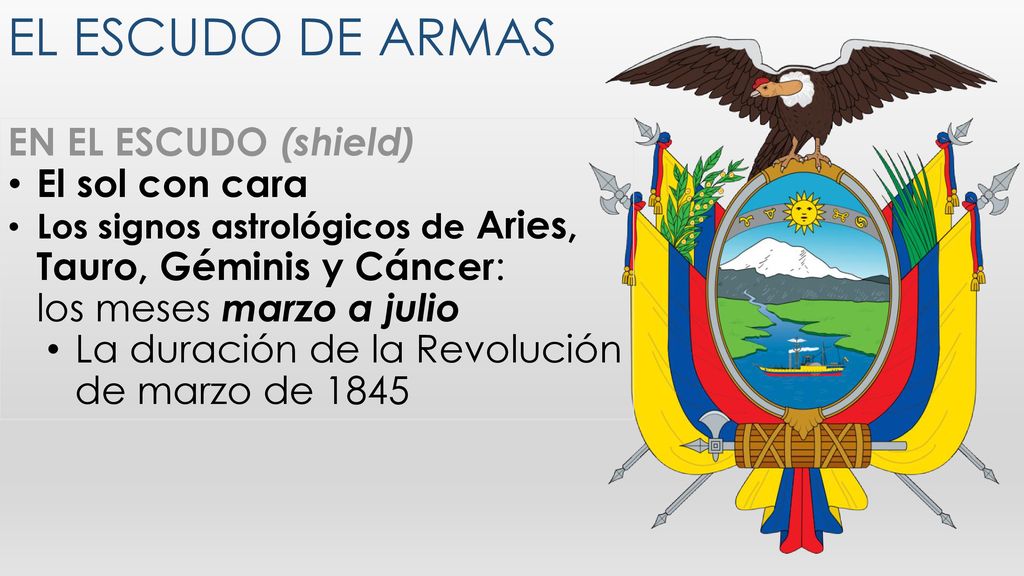 El escudo de armas EN EL ESCUDO (shield) El sol con cara