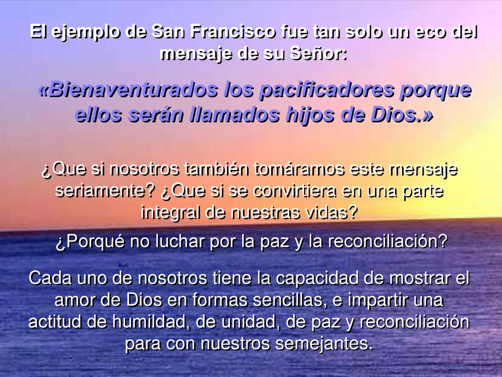 ¿Porqué no luchar por la paz y la reconciliación