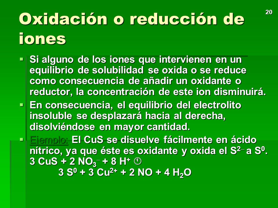 Oxidación o reducción de iones