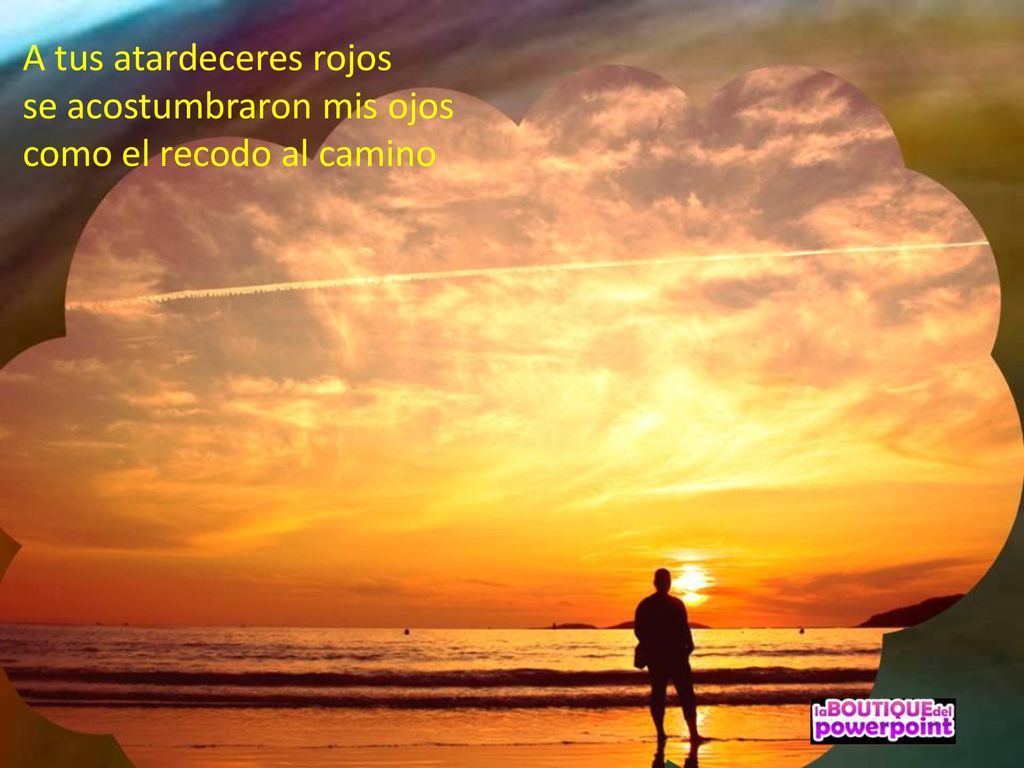 A tus atardeceres rojos se acostumbraron mis ojos como el recodo al camino