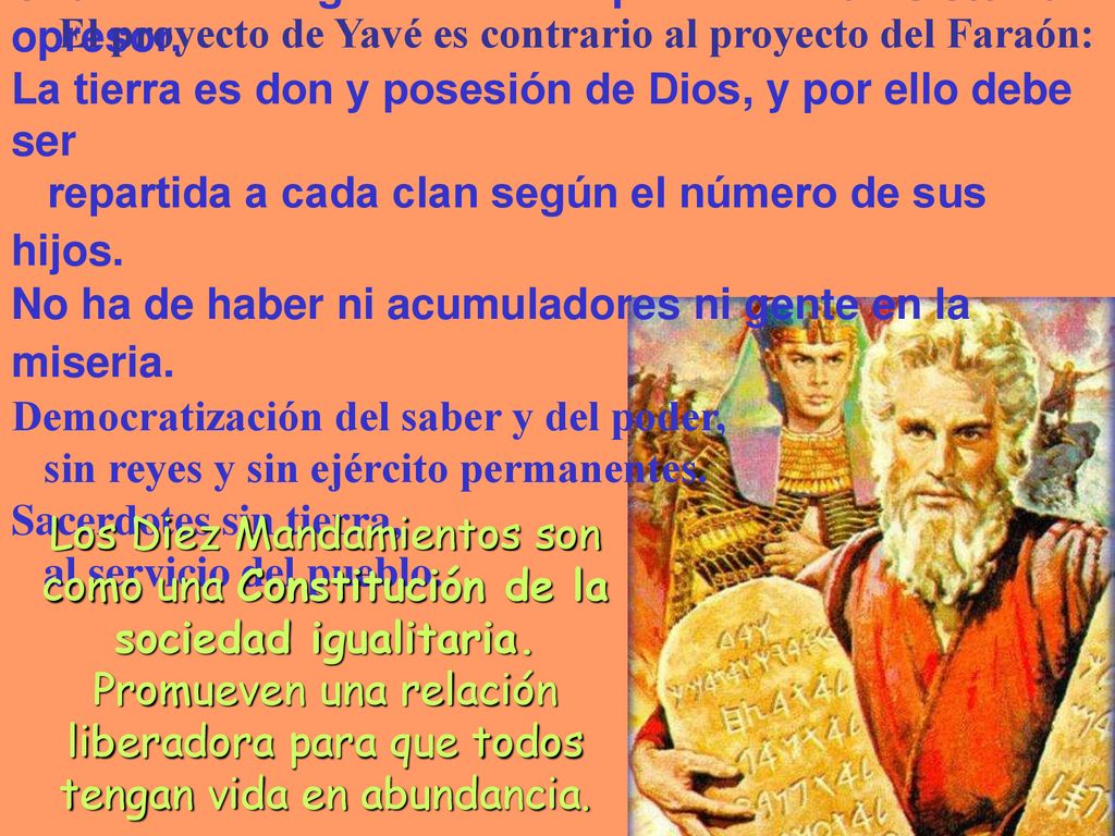 El proyecto de Yavé es contrario al proyecto del Faraón: