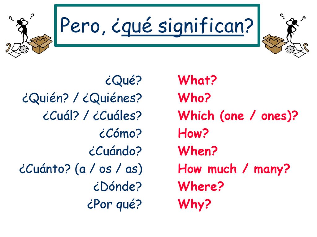 Pero, ¿qué significan ¿Qué ¿Quién / ¿Quiénes ¿Cuál / ¿Cuáles