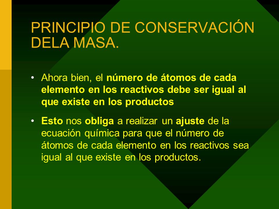 PRINCIPIO DE CONSERVACIÓN DELA MASA.