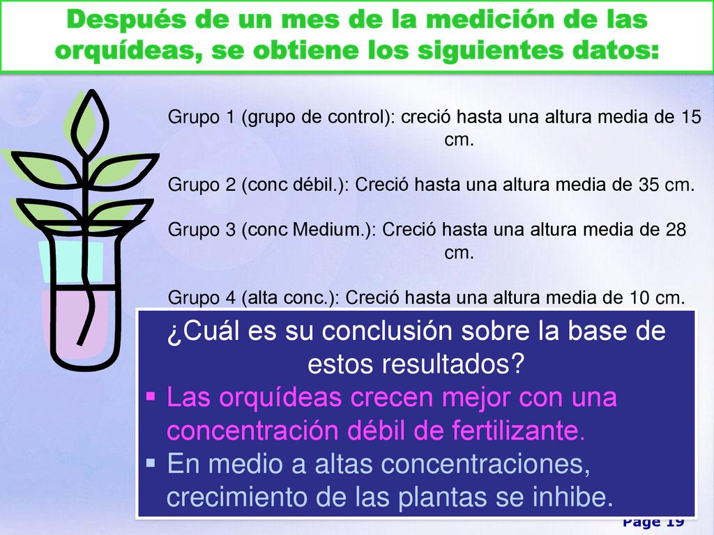 ¿Cuál es su conclusión sobre la base de estos resultados