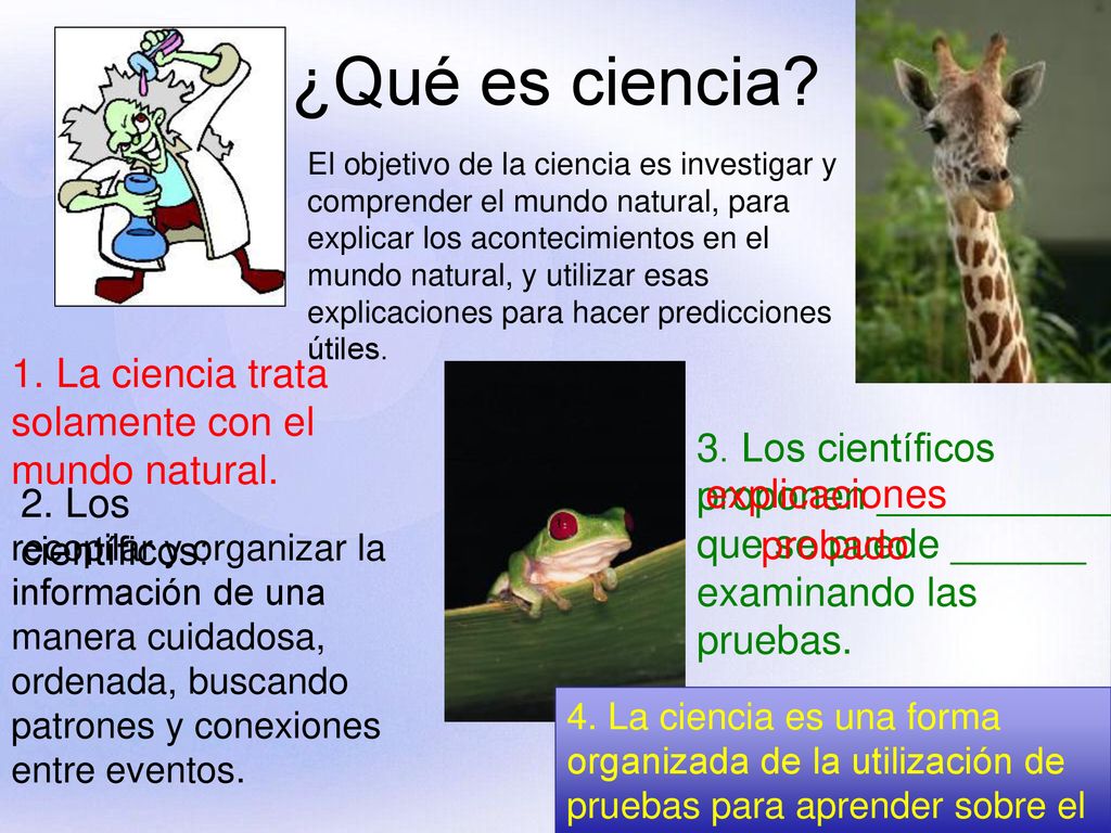 ¿Qué es ciencia 1. La ciencia trata solamente con el mundo natural.