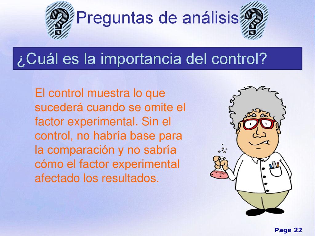 Preguntas de análisis ¿Cuál es la importancia del control