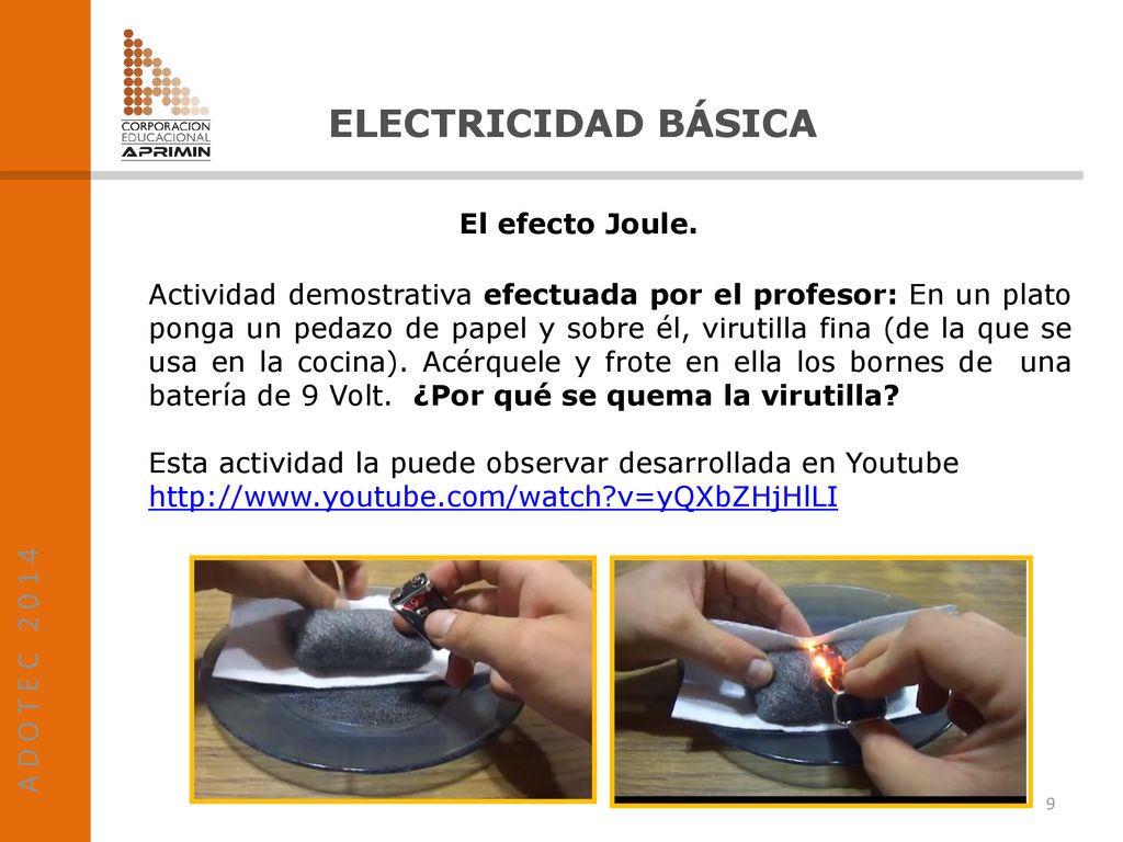 ELECTRICIDAD BÁSICA A D O T E C El efecto Joule.