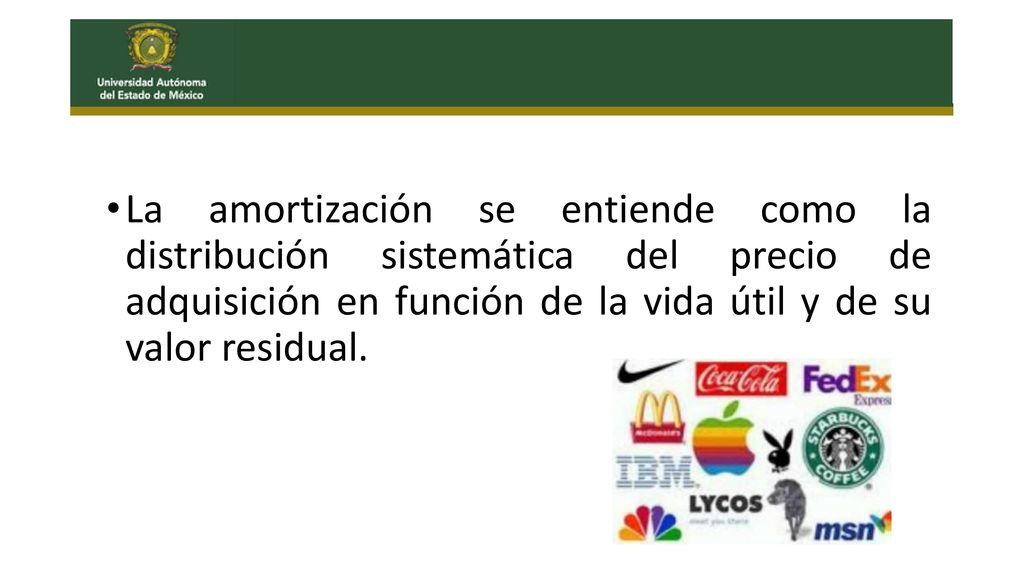 La amortización se entiende como la distribución sistemática del precio de adquisición en función de la vida útil y de su valor residual.