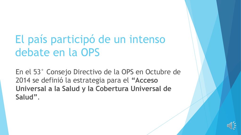 El país participó de un intenso debate en la OPS