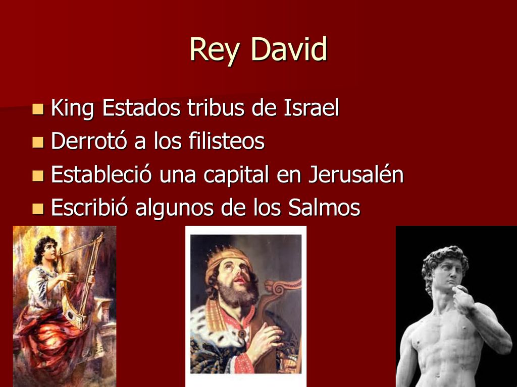 Rey David King Estados tribus de Israel Derrotó a los filisteos