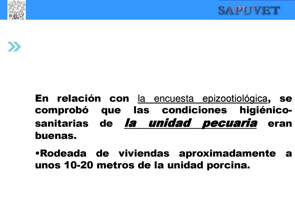 En relación con la encuesta epizootiológica, se comprobó que las condiciones higiénico-sanitarias de la unidad pecuaria eran buenas.