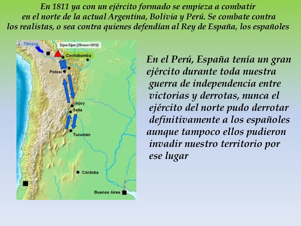 En el Perú, España tenía un gran ejército durante toda nuestra