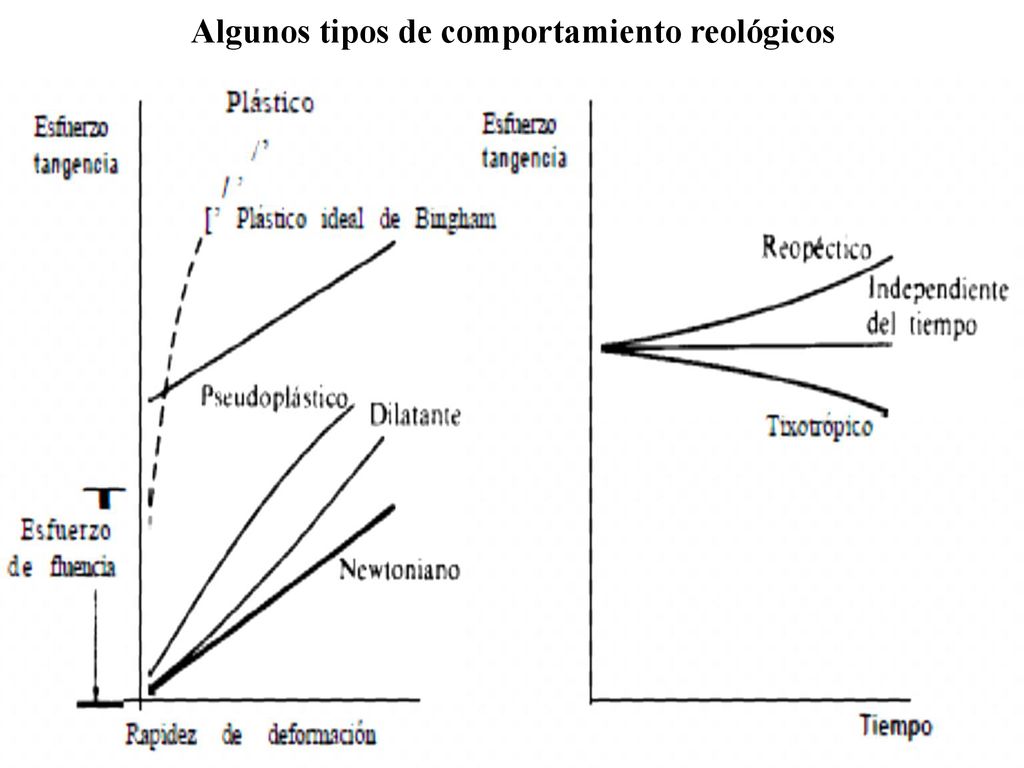 Algunos tipos de comportamiento reológicos