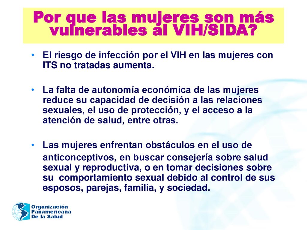 Por que las mujeres son más vulnerables al VIH/SIDA