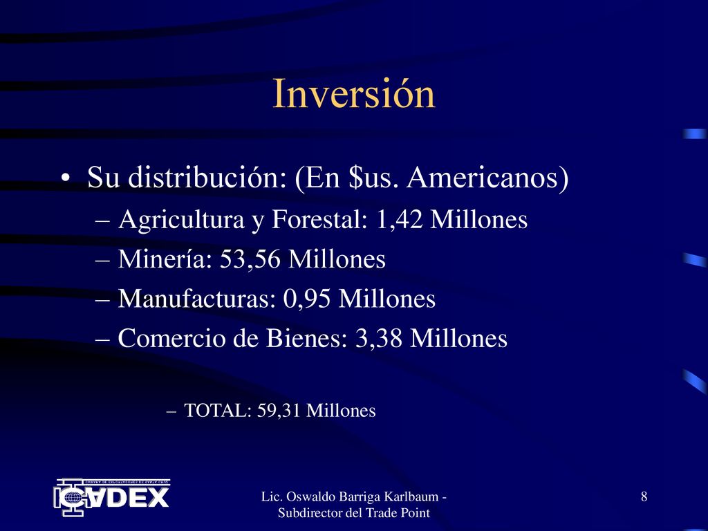 Lic. Oswaldo Barriga Karlbaum - Subdirector del Trade Point