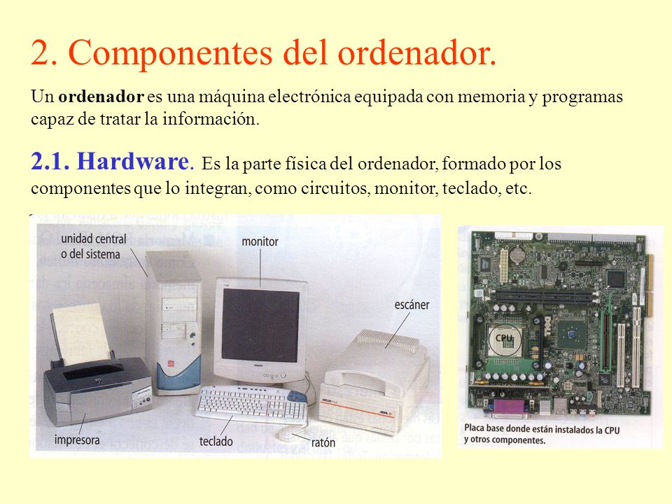 2. Componentes del ordenador.