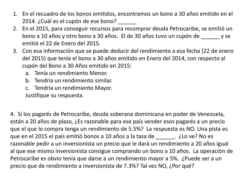 En el recuadro de los bonos emitidos, encontramos un bono a 30 años emitido en el ¿Cuál es el cupón de ese bono ______