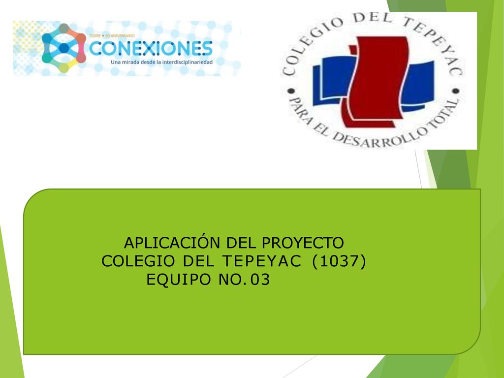 APLICACIÓN DEL PROYECTO COLEGIO DEL T E P E Y A C (1037)