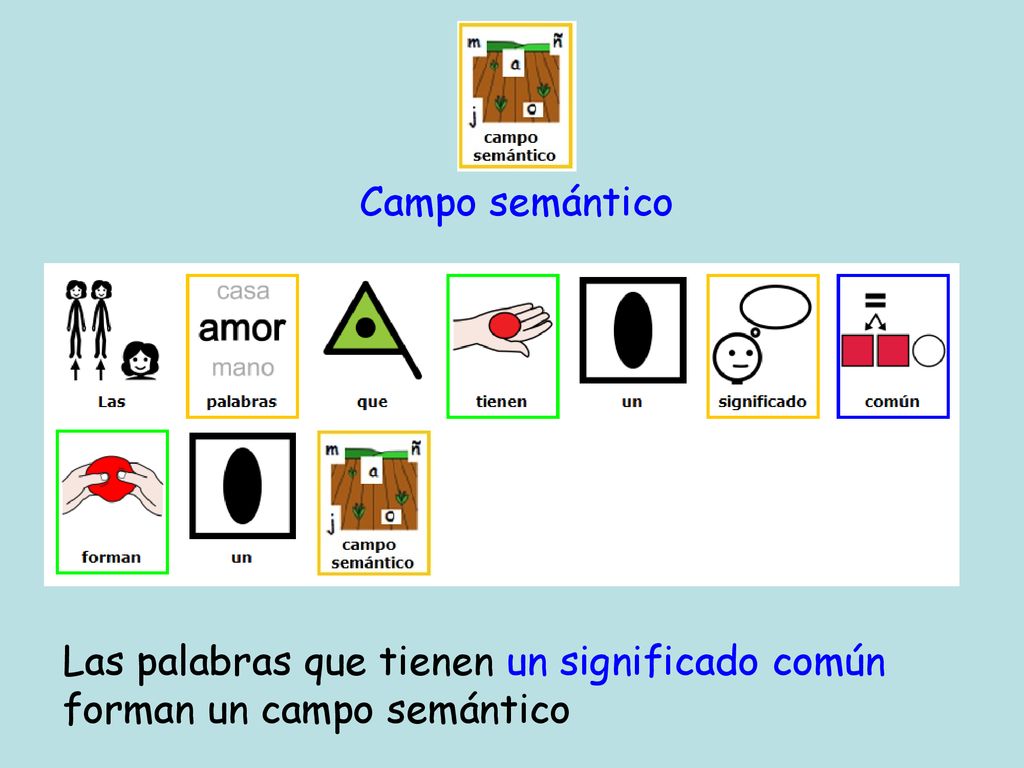 Campo semántico Las palabras que tienen un significado común forman un campo semántico