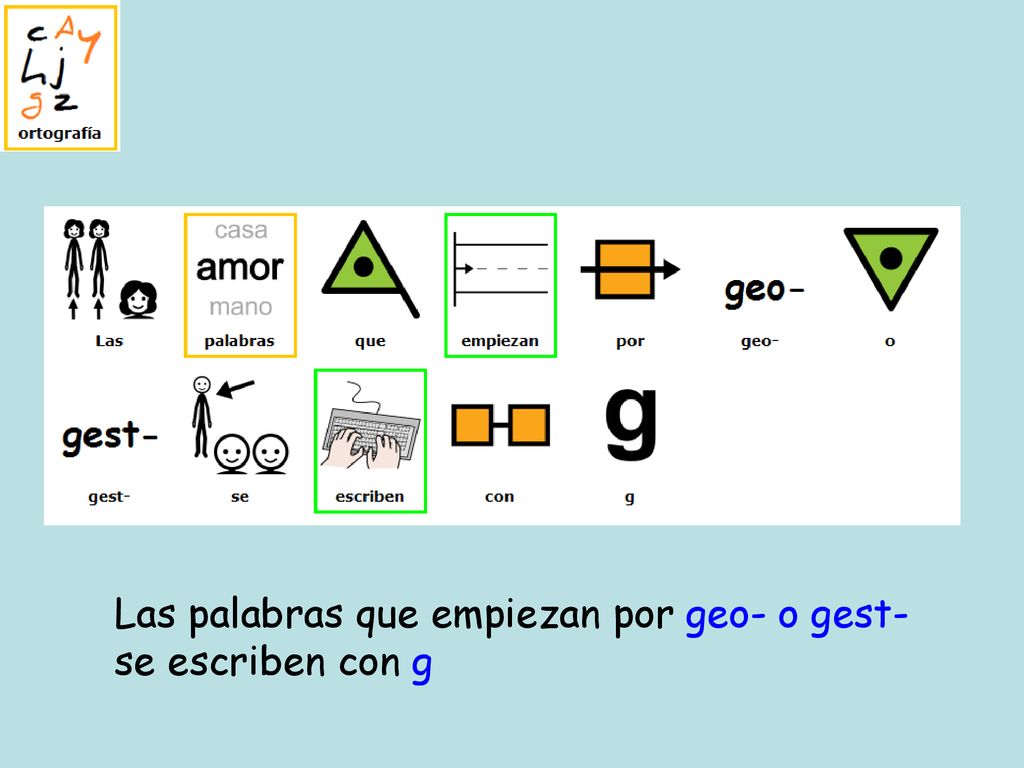 Las palabras que empiezan por geo- o gest- se escriben con g
