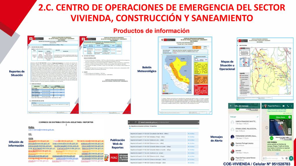 2.C. CENTRO DE OPERACIONES DE EMERGENCIA DEL SECTOR VIVIENDA, CONSTRUCCIÓN Y SANEAMIENTO