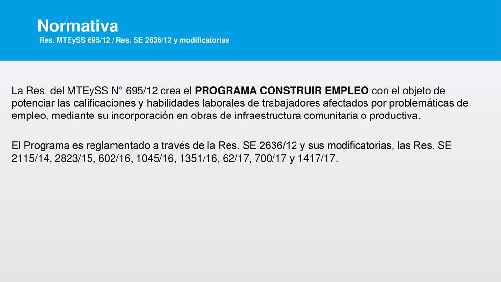 Normativa Res. MTEySS 695/12 / Res. SE 2636/12 y modificatorias