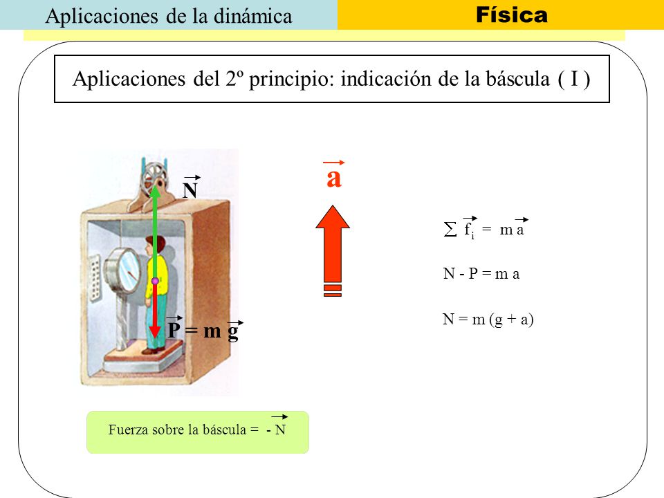 a Aplicaciones del 2º principio: indicación de la báscula ( I ) N