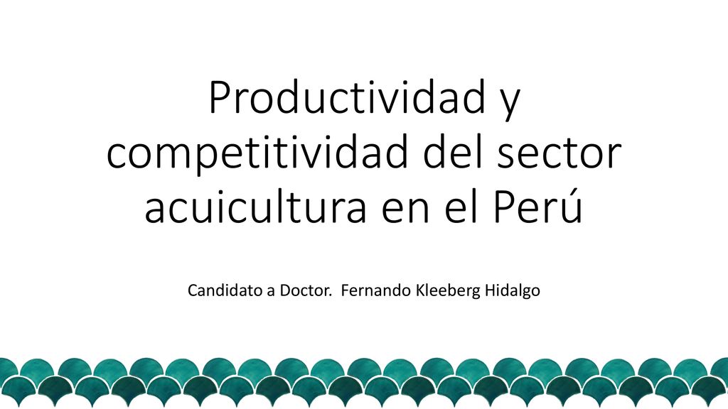 Productividad y competitividad del sector acuicultura en el Perú