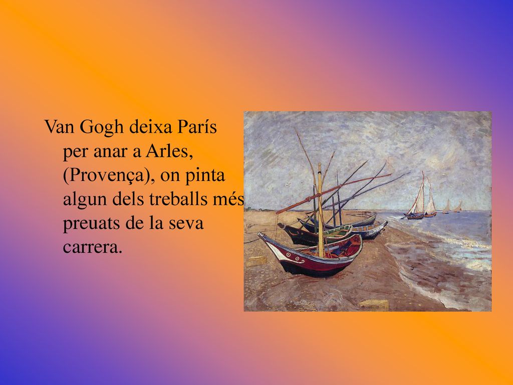 Van Gogh deixa París per anar a Arles, (Provença), on pinta algun dels treballs més preuats de la seva carrera.