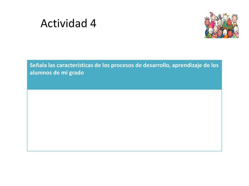 Actividad 4 Señala las características de los procesos de desarrollo, aprendizaje de los alumnos de mi grado.