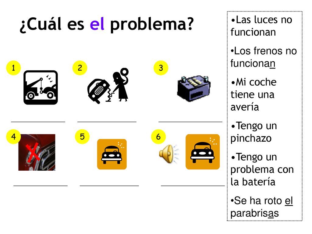 ¿Cuál es el problema Las luces no funcionan Los frenos no funcionan