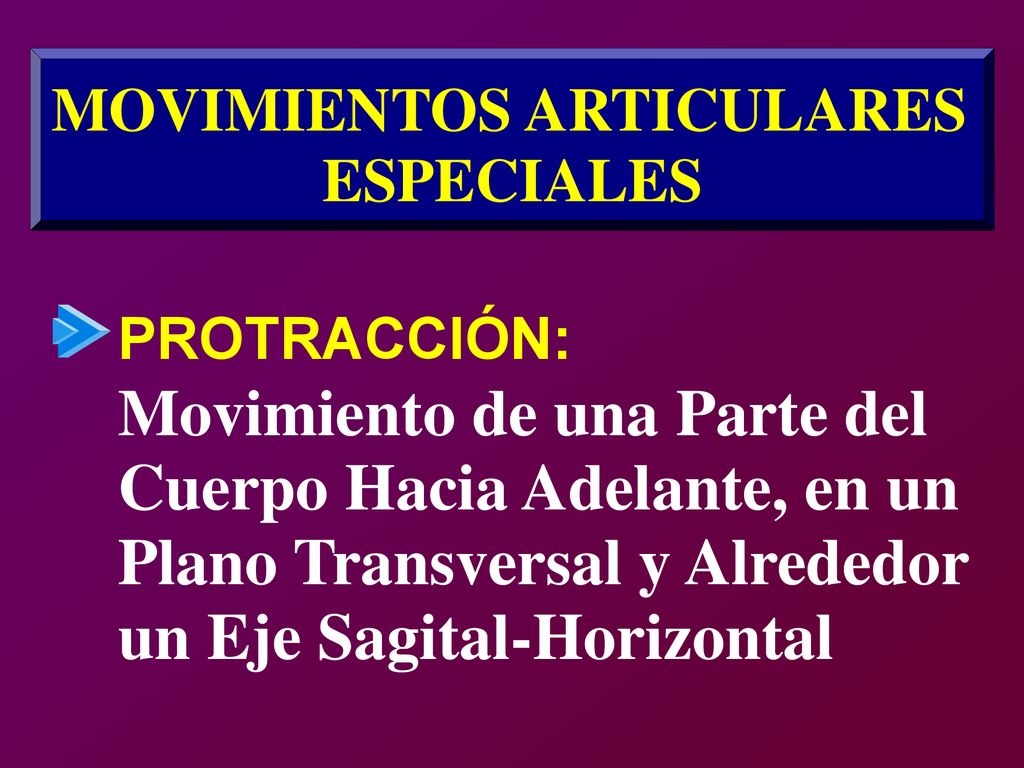 Movimiento de una Parte del Cuerpo Hacia Adelante, en un