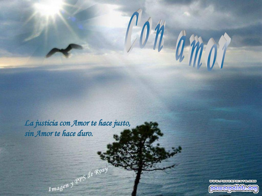 Con amor La justicia con Amor te hace justo, sin Amor te hace duro.