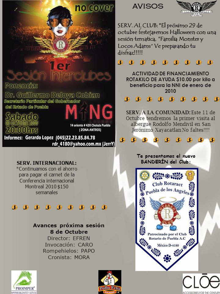 SERV. INTERNACIONAL: *Continuamos con el ahorro para pagar el carnet de la Conferencia internacional Montreal 2010 $150 semanales
