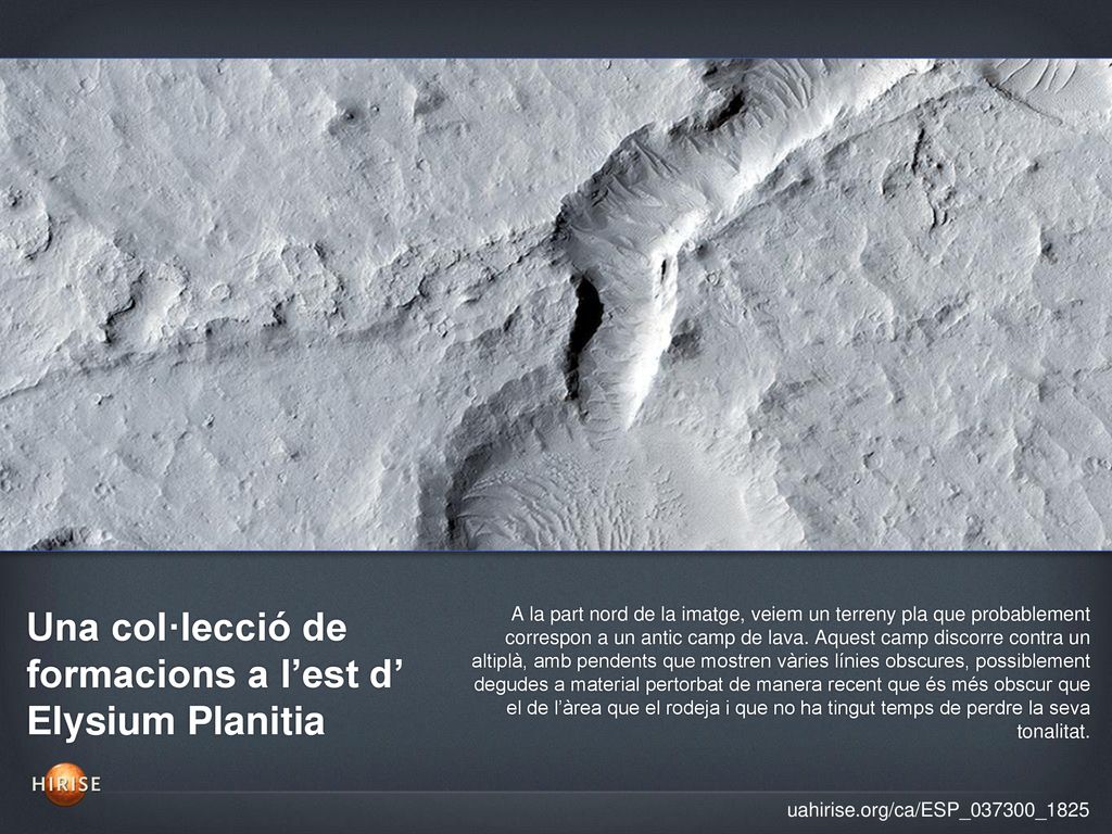 Una col·lecció de formacions a l’est d’ Elysium Planitia
