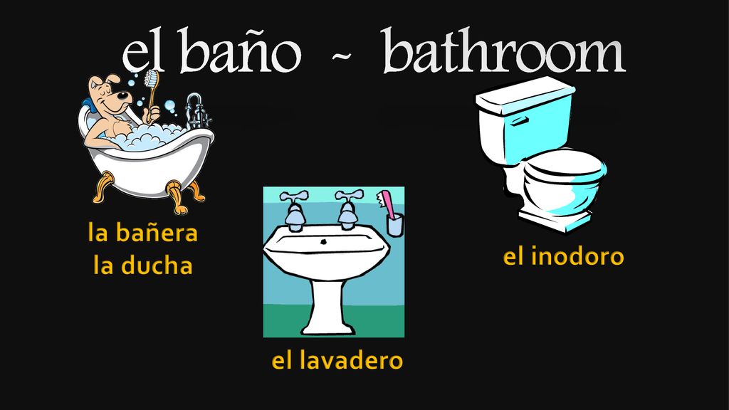 el baño - bathroom la bañera la ducha el inodoro el lavadero