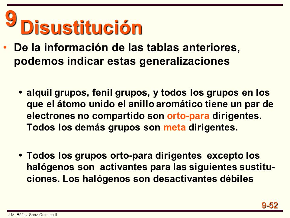 Disustitución De la información de las tablas anteriores, podemos indicar estas generalizaciones.