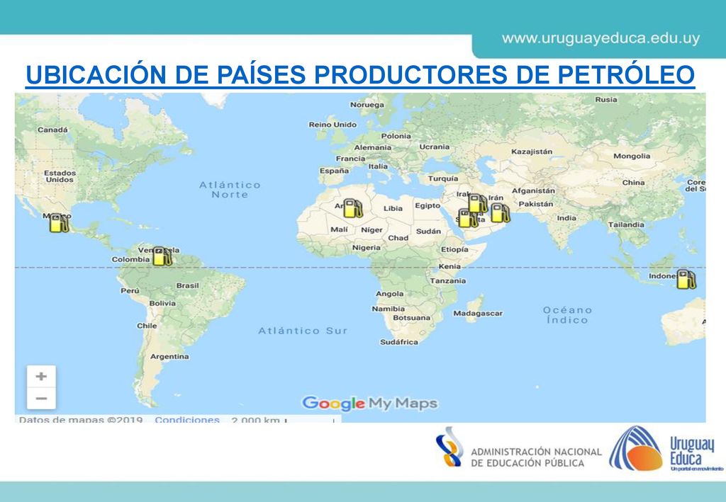 UBICACIÓN DE PAÍSES PRODUCTORES DE PETRÓLEO