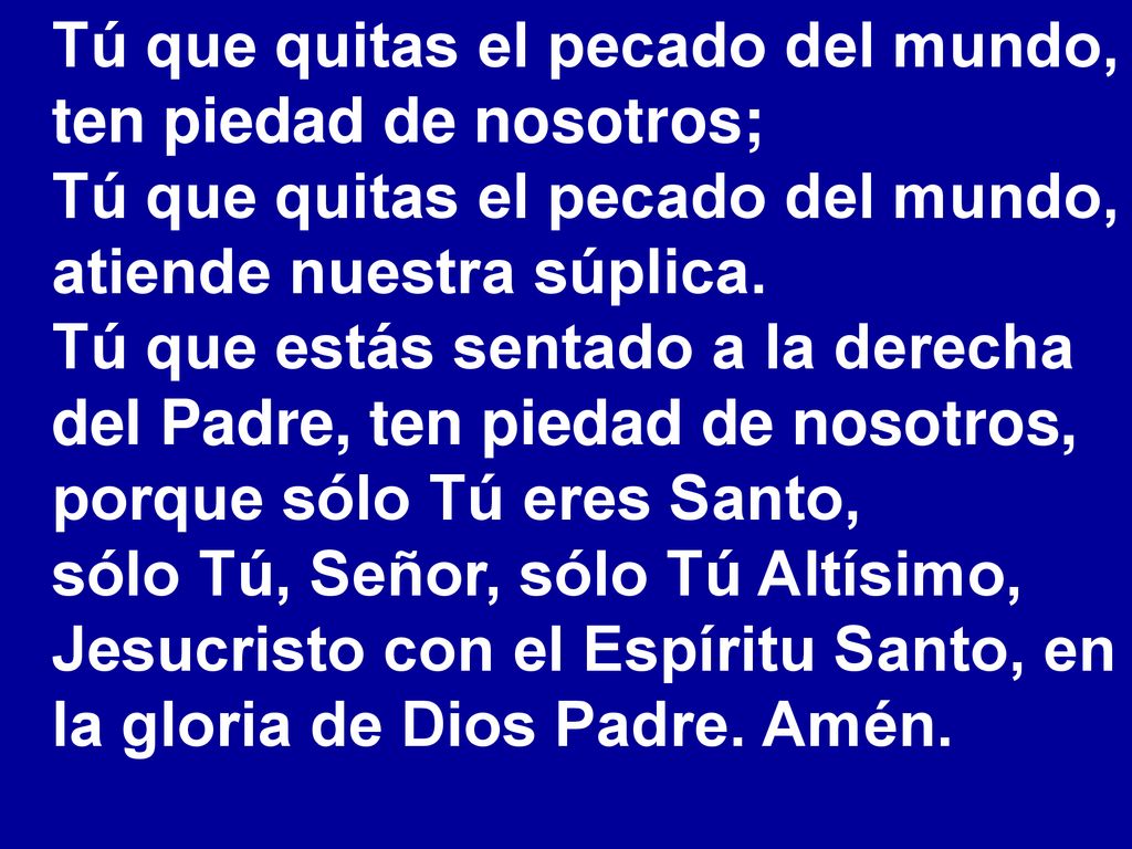 Tú que quitas el pecado del mundo, ten piedad de nosotros;