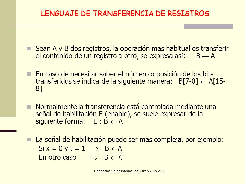 LENGUAJE DE TRANSFERENCIA DE REGISTROS