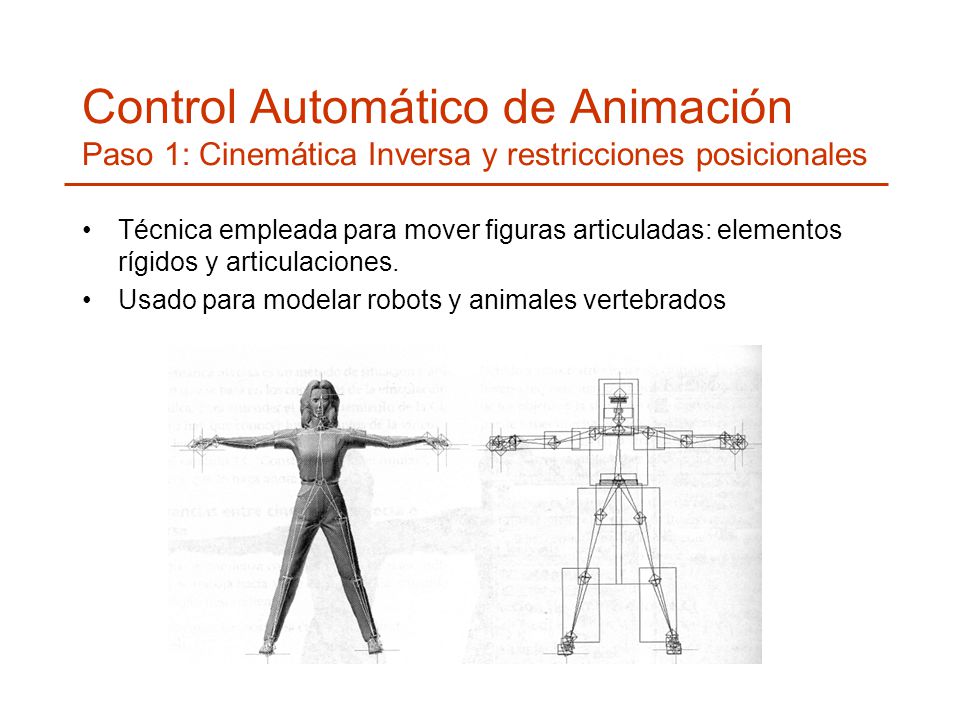 Control Automático de Animación Paso 1: Cinemática Inversa y restricciones posicionales