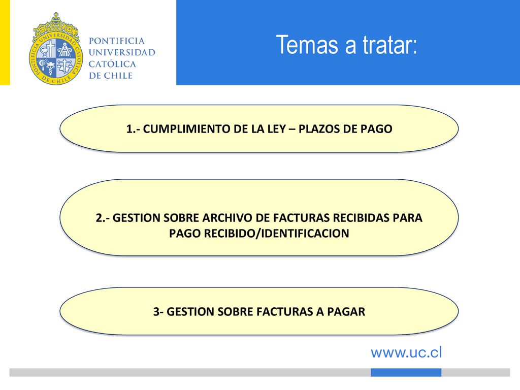 Temas a tratar: 1.- CUMPLIMIENTO DE LA LEY – PLAZOS DE PAGO