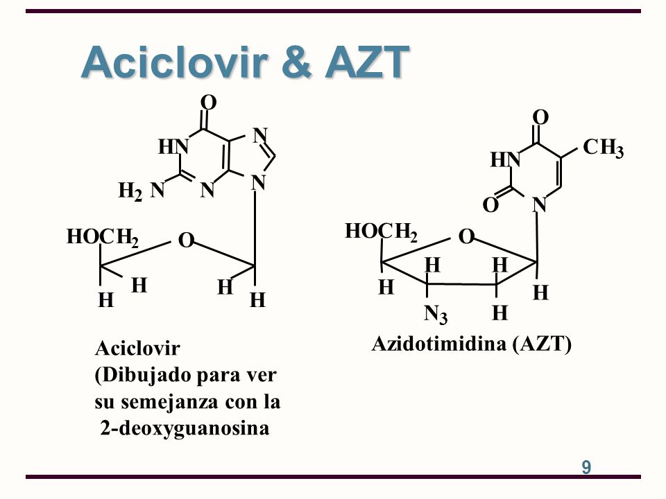 Aciclovir & AZT O O N H N C H H N N H N N O N H O C H O C O O H H H H