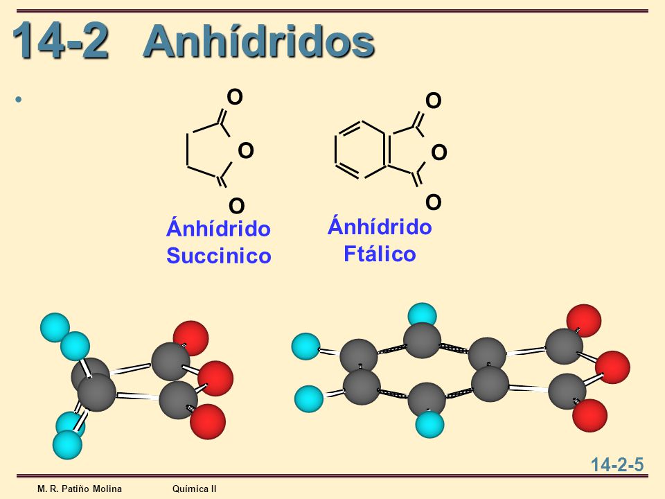 Anhídridos O O O O O O Ánhídrido Succinico Ánhídrido Ftálico