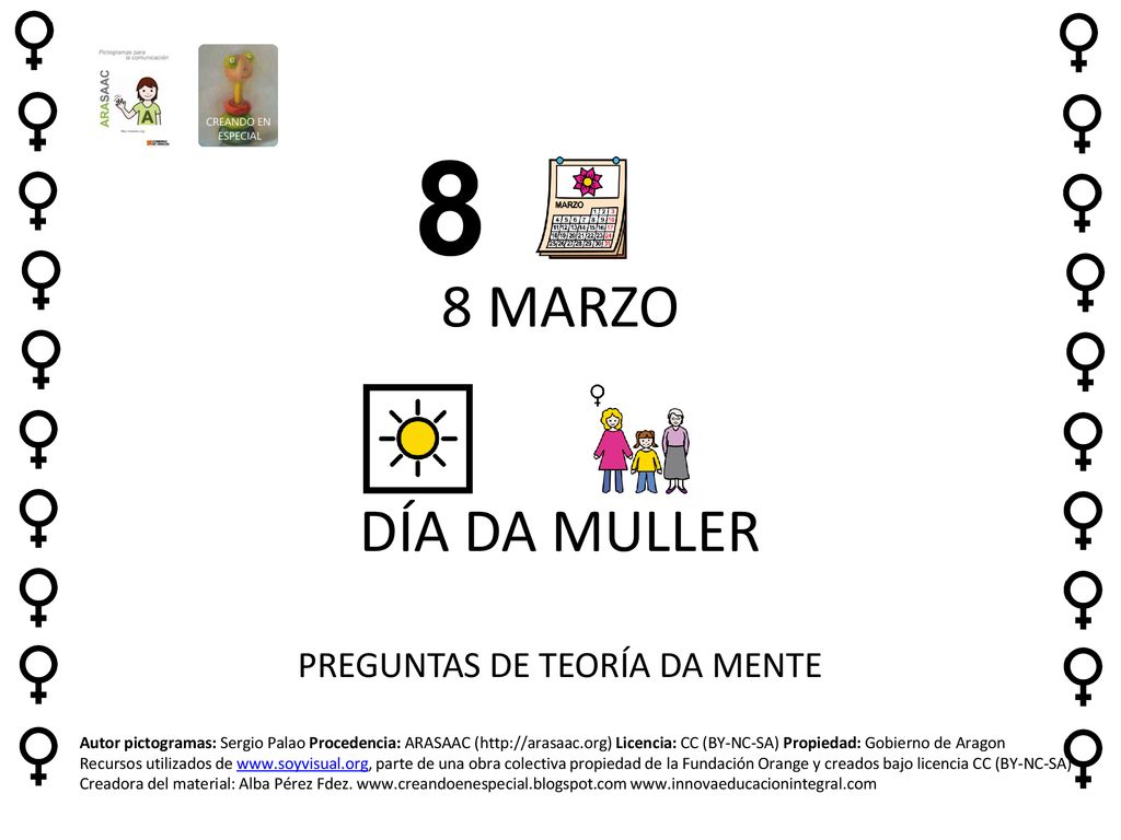8 MARZO DÍA DA MULLER PREGUNTAS DE TEORÍA DA MENTE